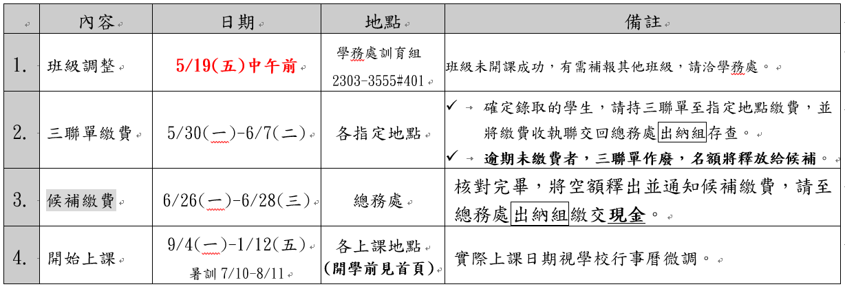 臺北市國語實驗國民小學112學年度暑訓暨第1學期 課外社團、課後學藝活動 開班成功公告